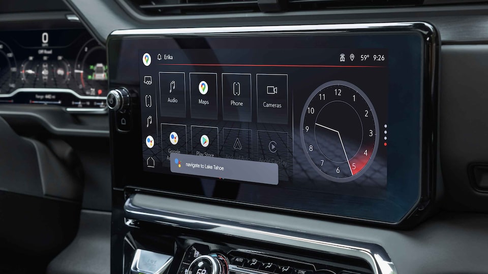 Google Voice Command Feature Displayed on a GMC Vehicle's Infotainment System