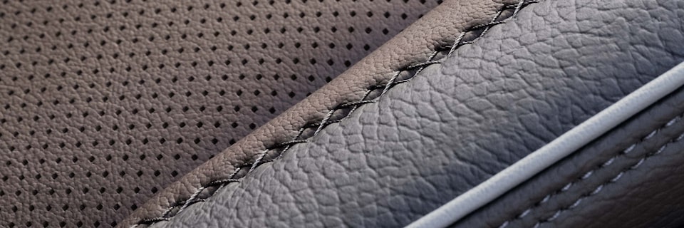 Close-up View of Luxury Leather and Ventilated Seating in a GMC Denali Vehicle