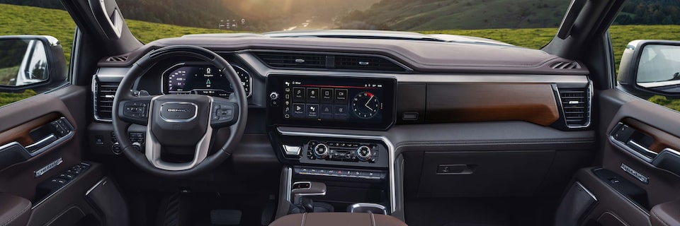 Wide View of the Interior of a GMC Denali Vehicle