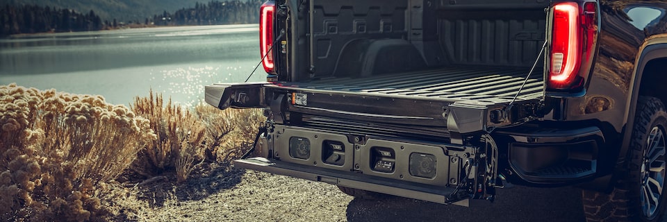 Durable weatherproof KICKER MultiPro Tailgate Audio System on the go