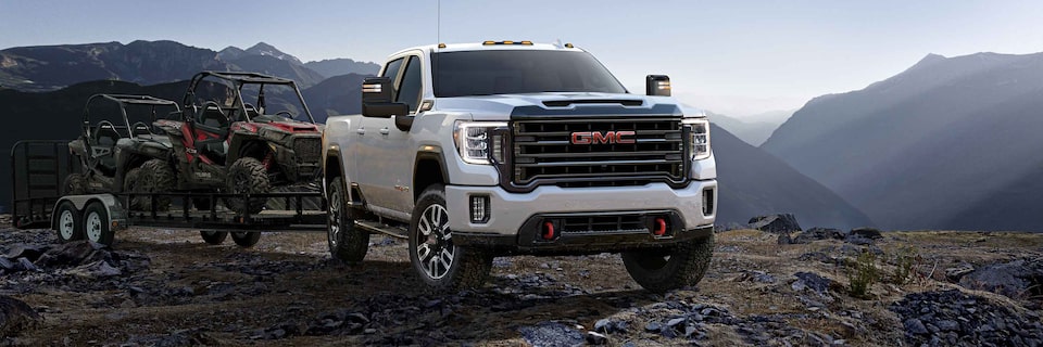 GMC Canyon Truck Towing Trailer with ATVs