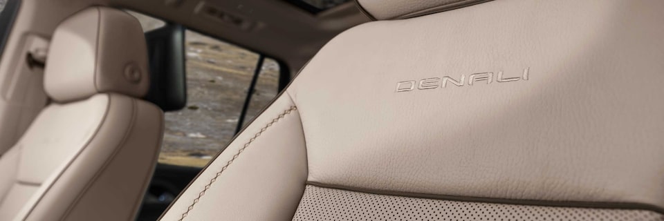 Close-up of the GMC Yukon Denali Interior Leather Seats