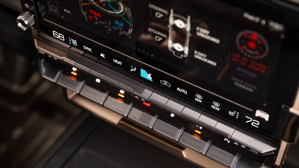 Close-up of the Control Panel of the 2025 GMC Hummer EV SUV