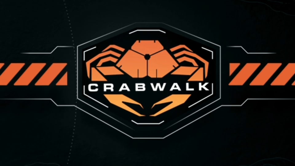 A Logo of an Orange Crab with the Title “ CRABWALK”