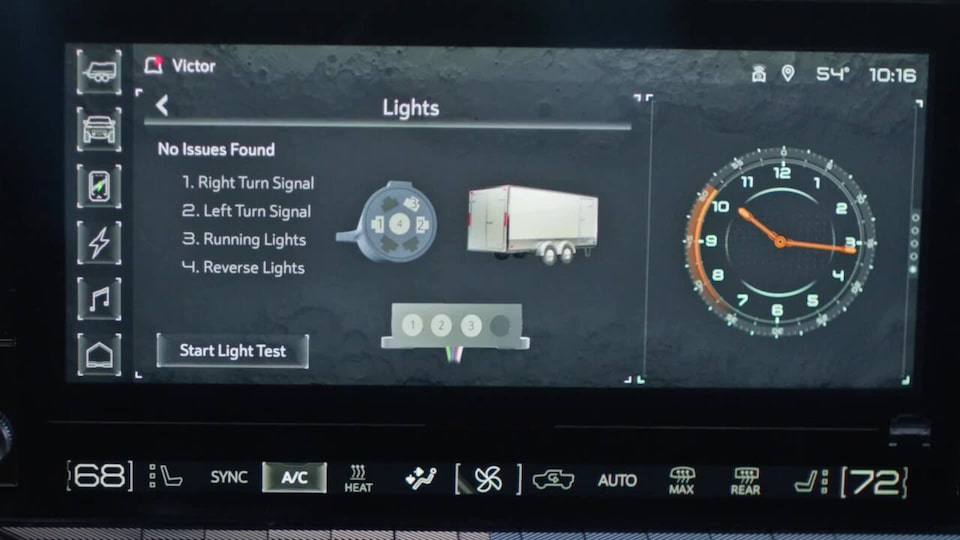 Display Panel Showing the Status of All the Surrounding Light Signals of the GMC Hummer EV SUV