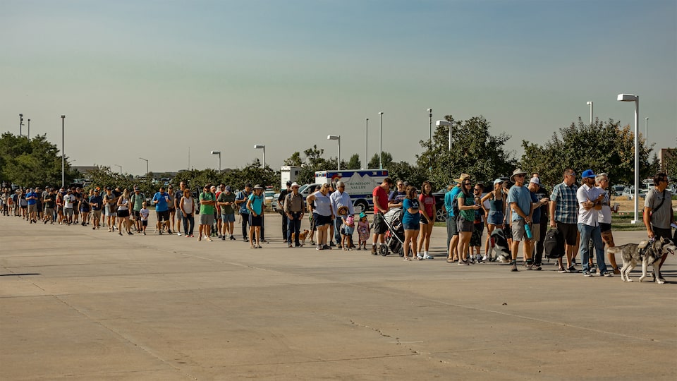 Crowd Lined Up at Overland Expo