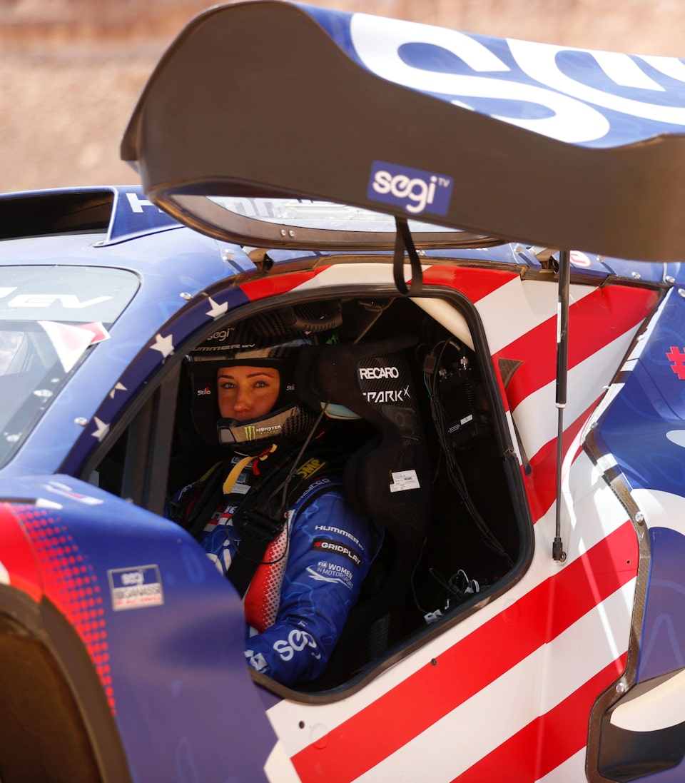 Chip Ganassi Racing with the HUMMER EV Electric Vehicle in Saudi Arabia driver side door open