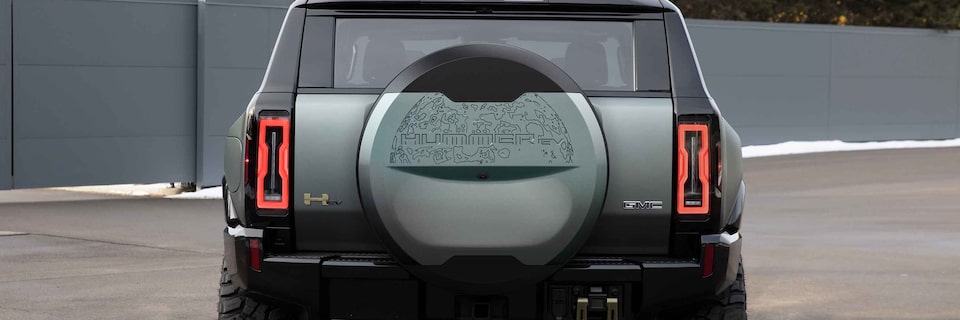 2023 GMC HUMMER EV electric SUV rear spare tire cover