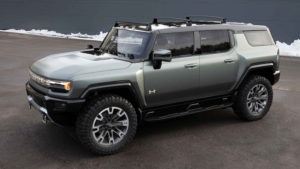 2023 GMC HUMMER EV electric SUV front side angle view