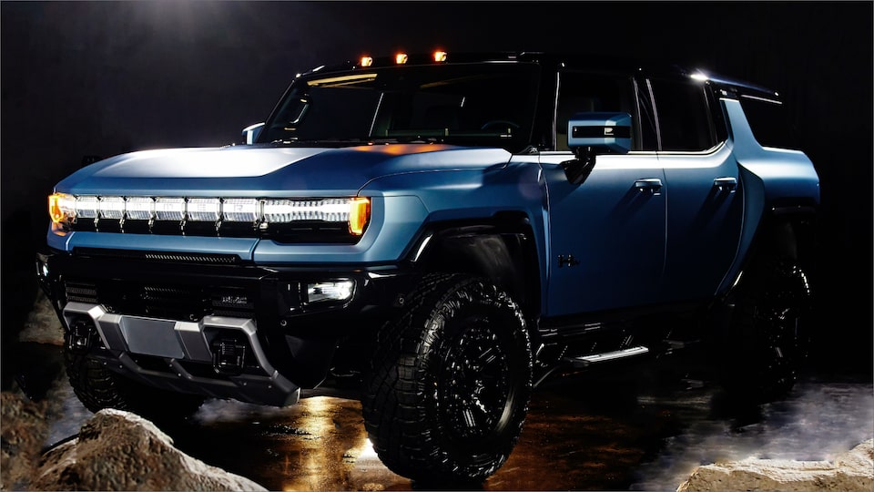 A Powerful Shot of a GMC HUMMER EV Pickup Parked