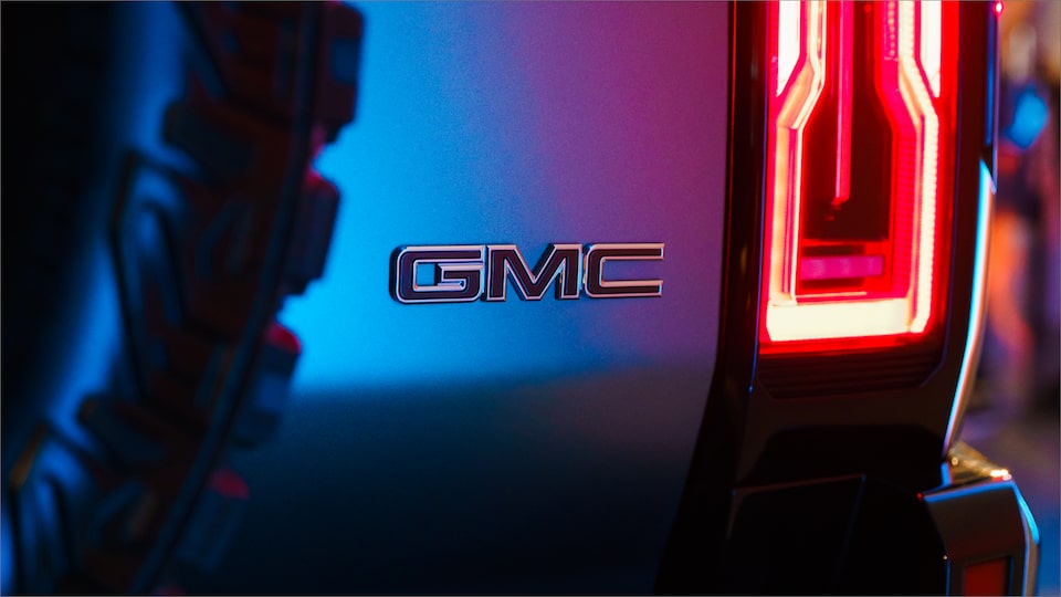 Close-Up on the GMC Nameplate on the HUMMER EV