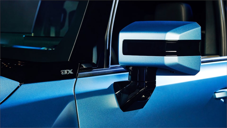 Close-Up on the Driver's Side Door and Side Mirror of the GMC HUMMER EV