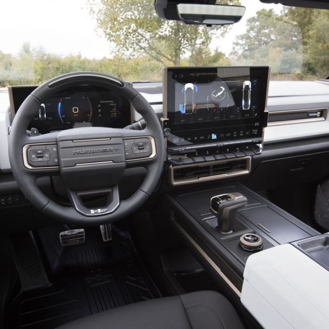 The Drivers Interior View of the front of the GMC HUMMER EV Pickup