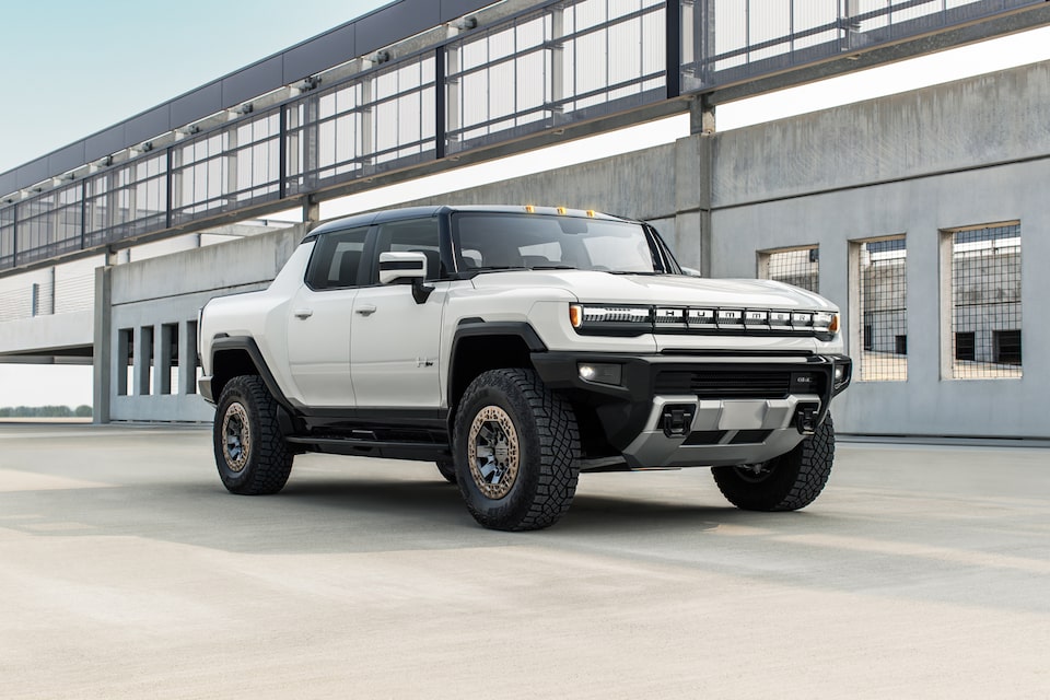 The Hummer EV SUV Parked in an Industrial Area 