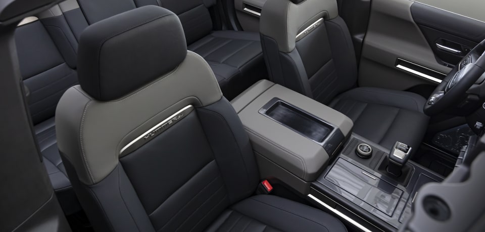 The Spacious Front and Passenger Seating Area of the Hummer EV SUV 