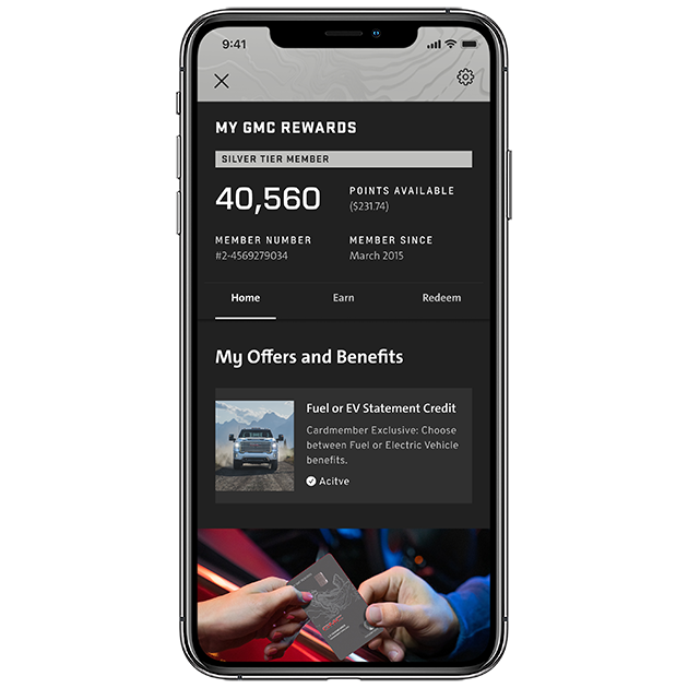 myGMC App Rewards Screen Open on a Smartphone