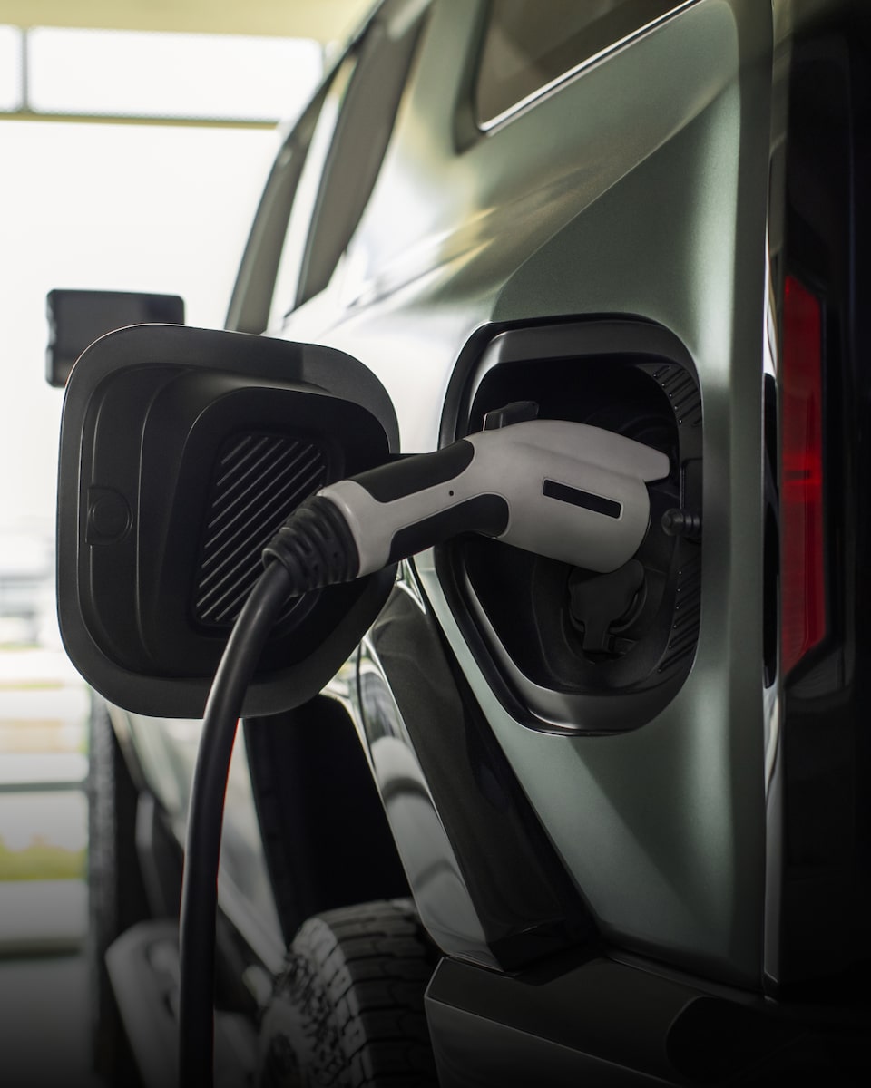 Closeup View of the Charging Port on an Electric Vehicle