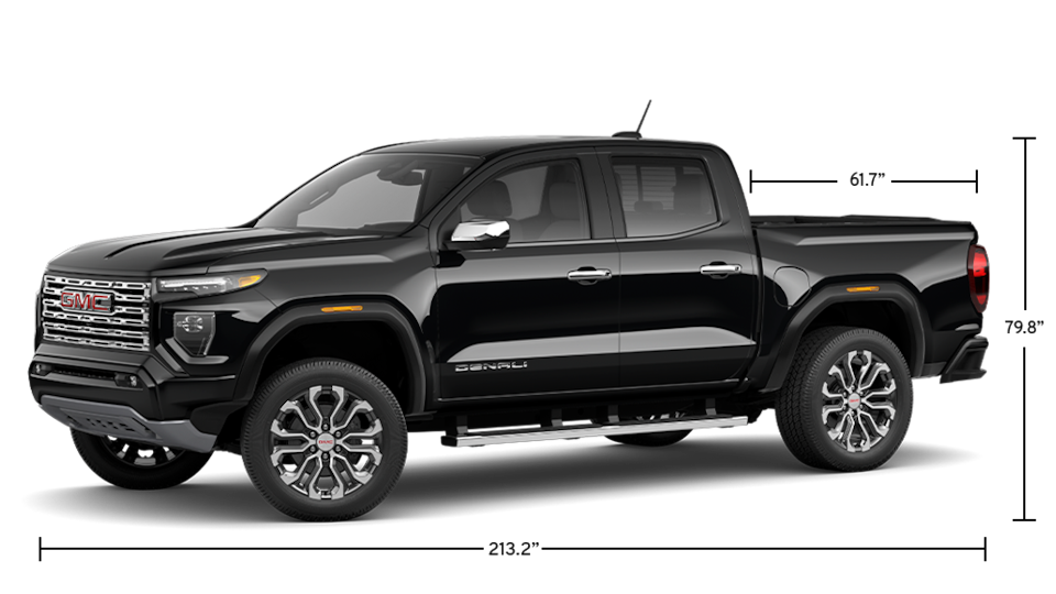 The Spec Highlights for the GMC Canyon Denali in Onyx Black