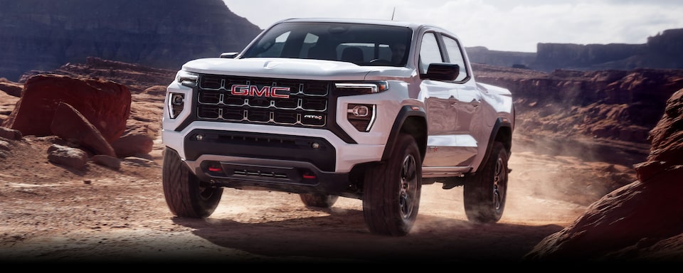 The GMC Canyon Driving Through the Desert