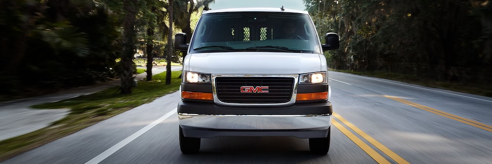 A Head-On Shot of the GMC Savana Cargo Van