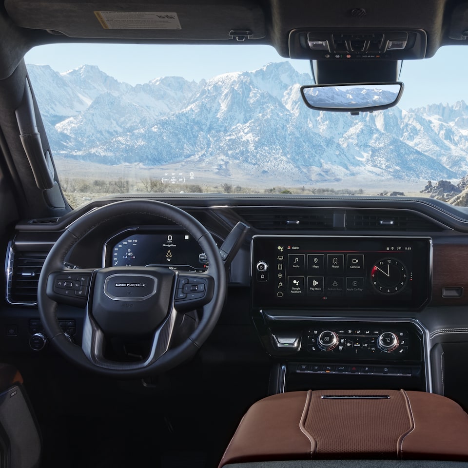 A Driver's View of the Interior of the GMC Sierra HD