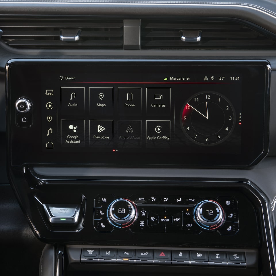 Close-Up on the GMC Sierra HD Infotainment System Menu