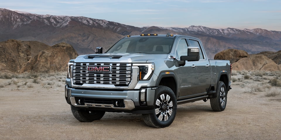 A Parked GMC Sierra HD in the Mountains