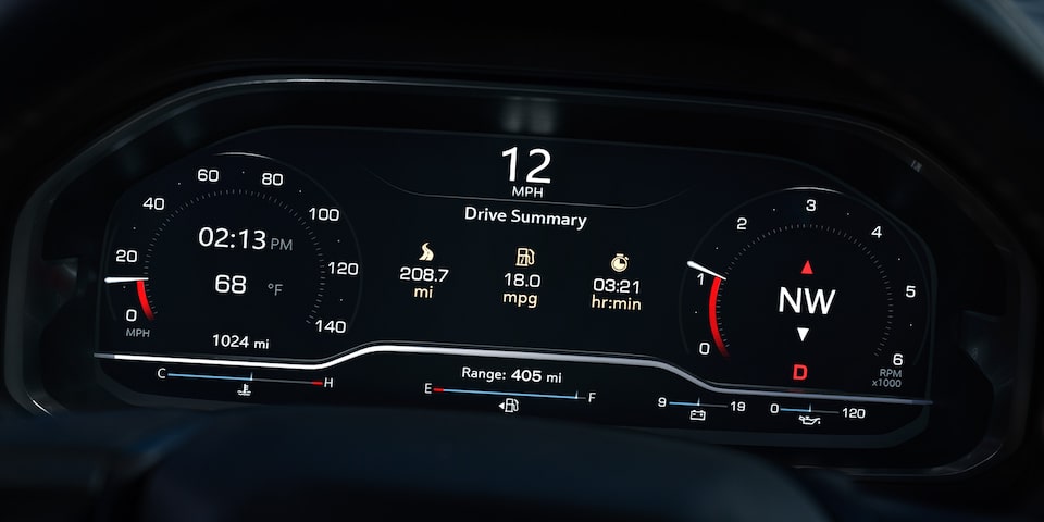 The 12" Diagonal Driver Information Center on the 2024 GMC Yukon AT4