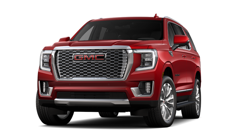 The GMC Yukon Denali in Volcanic in Red Tintcoat