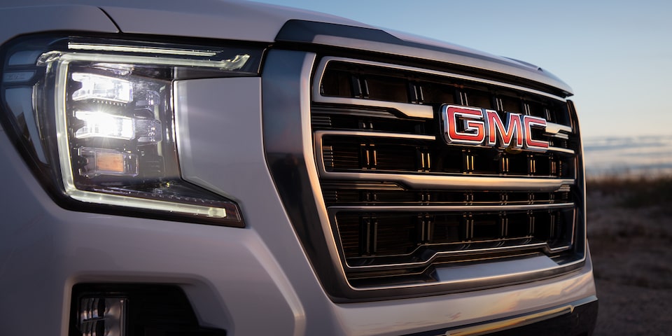 Close-Up on the Front Grille of the 2024 GMC Yukon