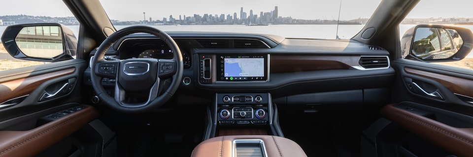 A Front Cabin View of the 2024 GMC Yukon Denali Interior