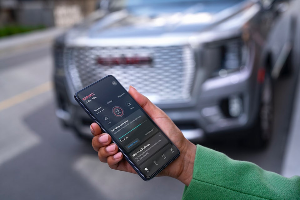 myGMC Mobile App Displayed on a Smartphone